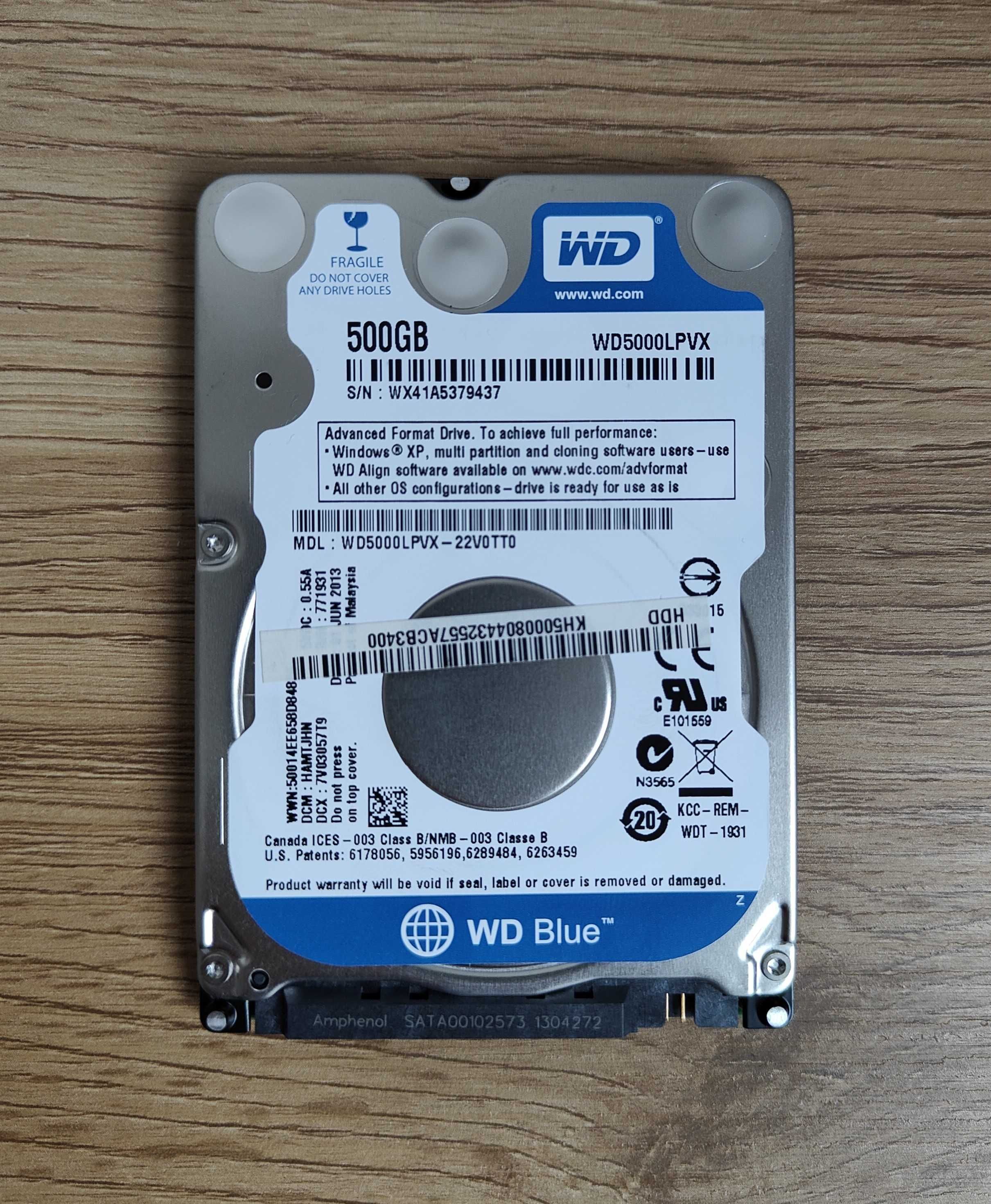 Жорсткий диск WD Blue 500 Gb (WD5000LPVX) 2.5''