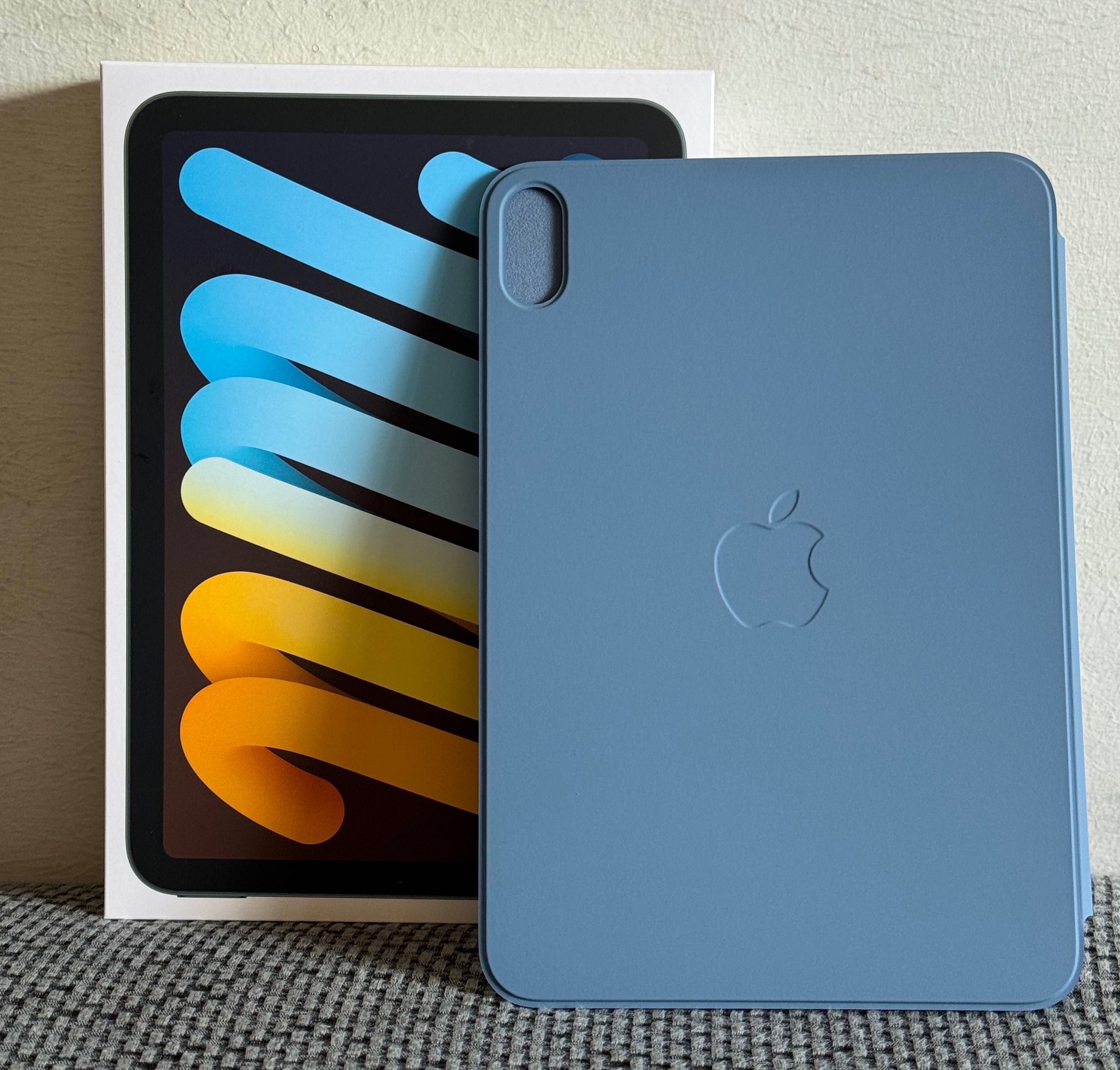 iPad mini 7 2024, 128GB Azul + Capa Apple, Novo
