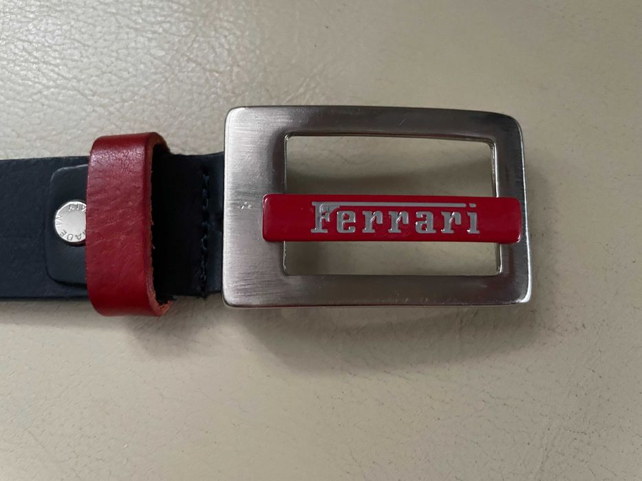 Pasek do spodni Ferrari - gruba skóra naturalna