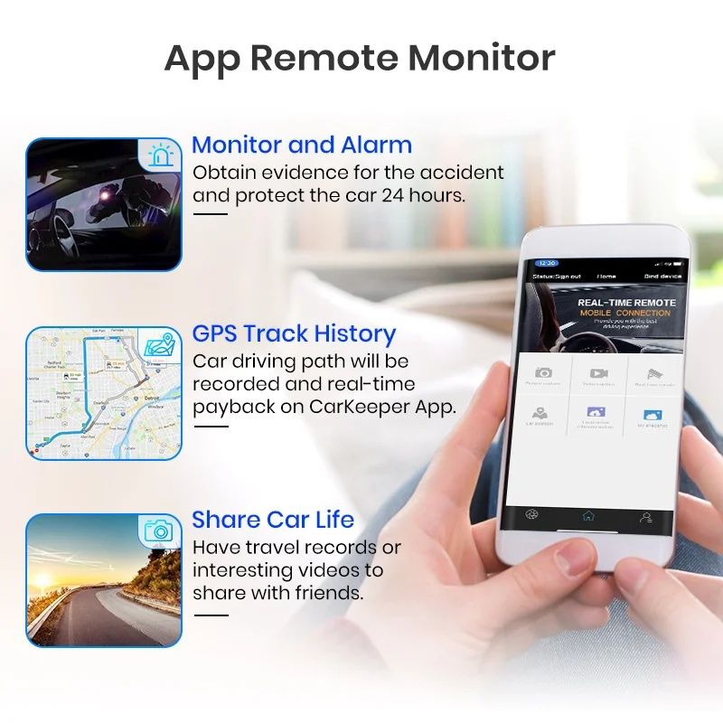 Espelho retrovisor DashCam 11,26 polegadas CARPLAY 2 Câmaras App WiFi