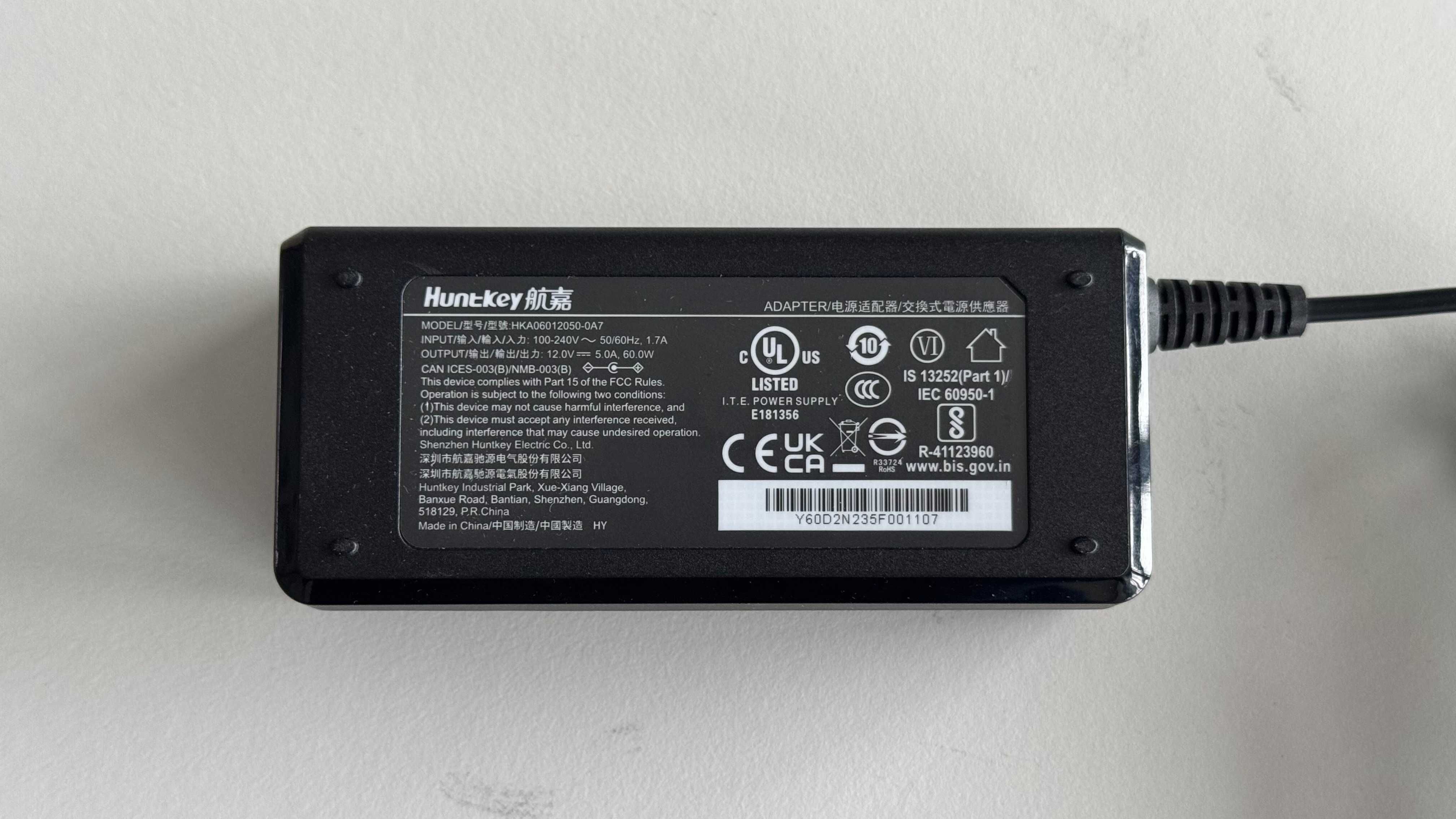 Transformador HuntKey (12.0V - 5.0A - 60W) - NOVO