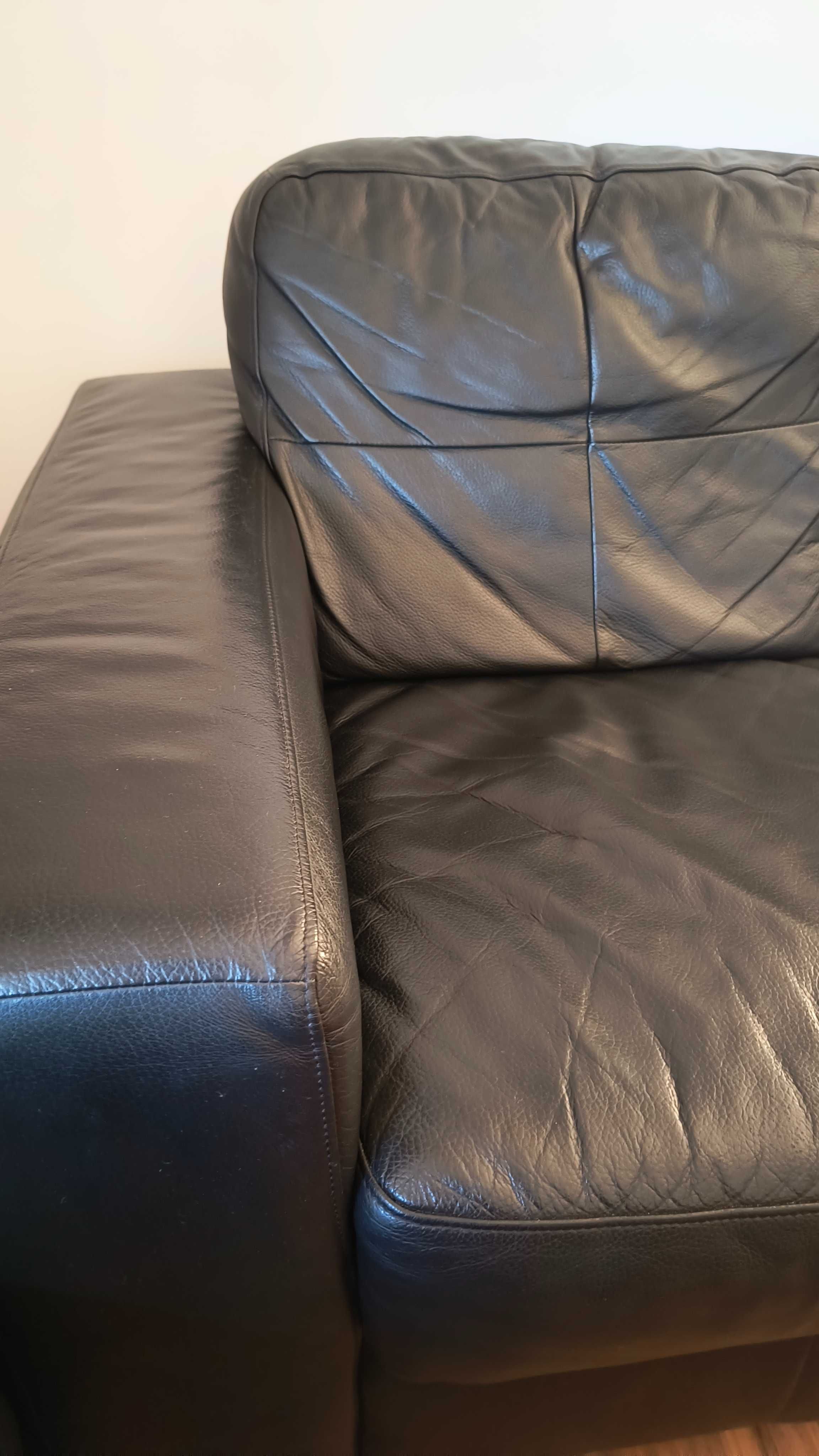 Sofa dwuosobowa skóra naturalna.