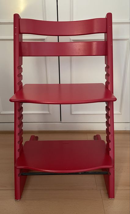 Cadeira stokke + tripp trapp + arnês (cinto) vermelho