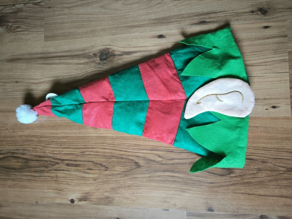 Czapka Elfa z uszami pomocnik Św Mikołaja zielona czerwona Christmas