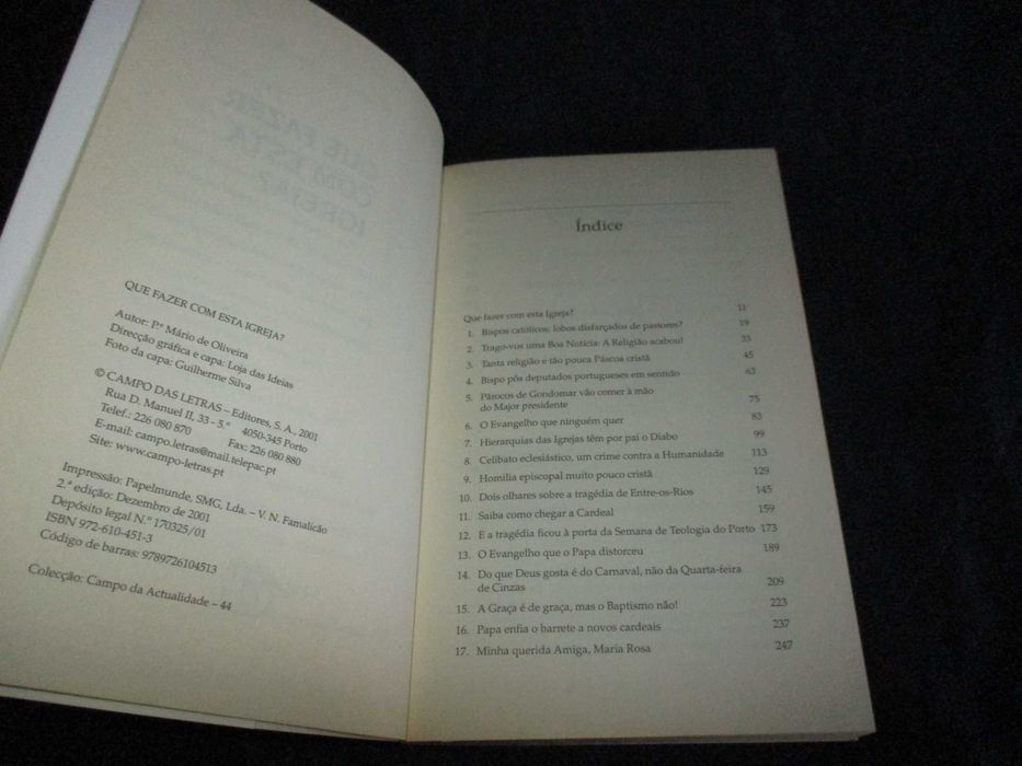 Livro Que fazer com esta igreja? Padre Mário Oliveira