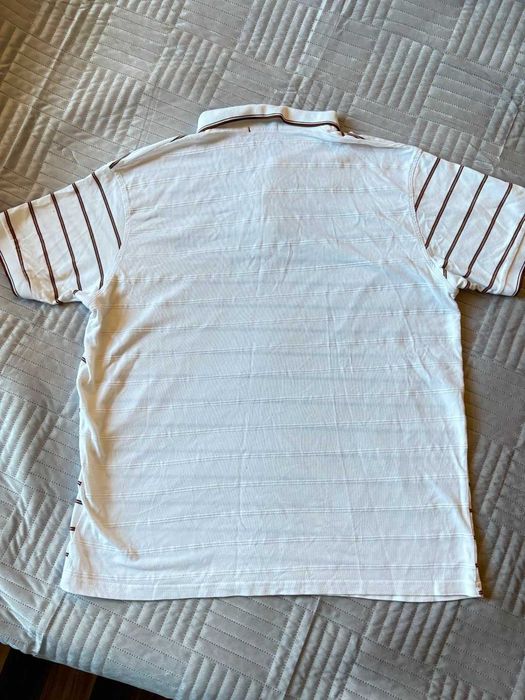 Koszulka polo Hugo Boss biała w paski rozmiar L/XL