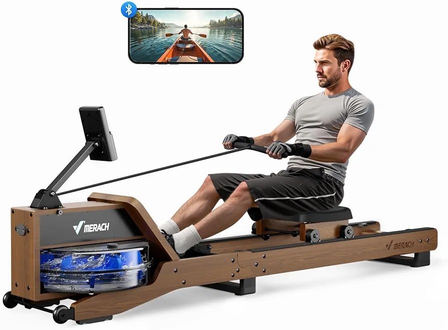 MERACH składany drewniany wioślarz wodny, wioślarz wewnętrzny z gumowy