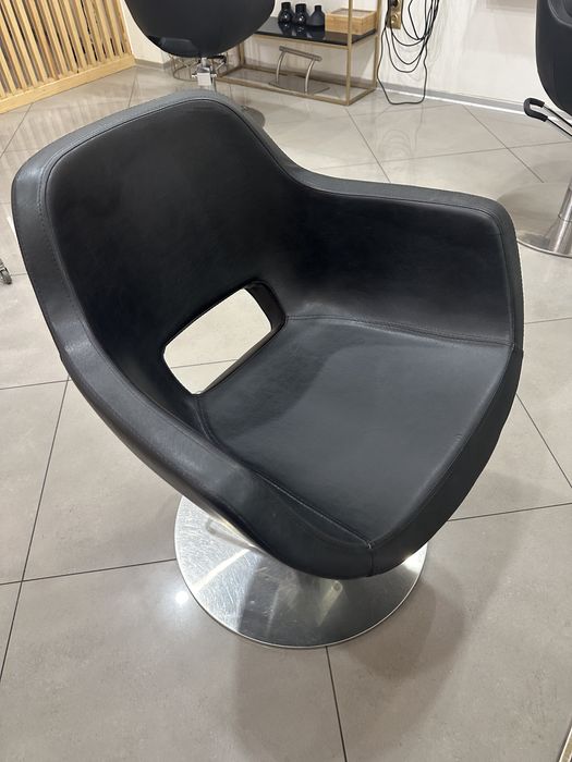 Fotel fryzjerski 3 sztuki hydrauliczny czarny