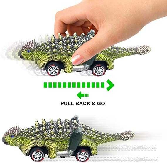 Машинка динозавр DINOBROS Dinosaur Toy Pull Back mini Cars 6 Pack