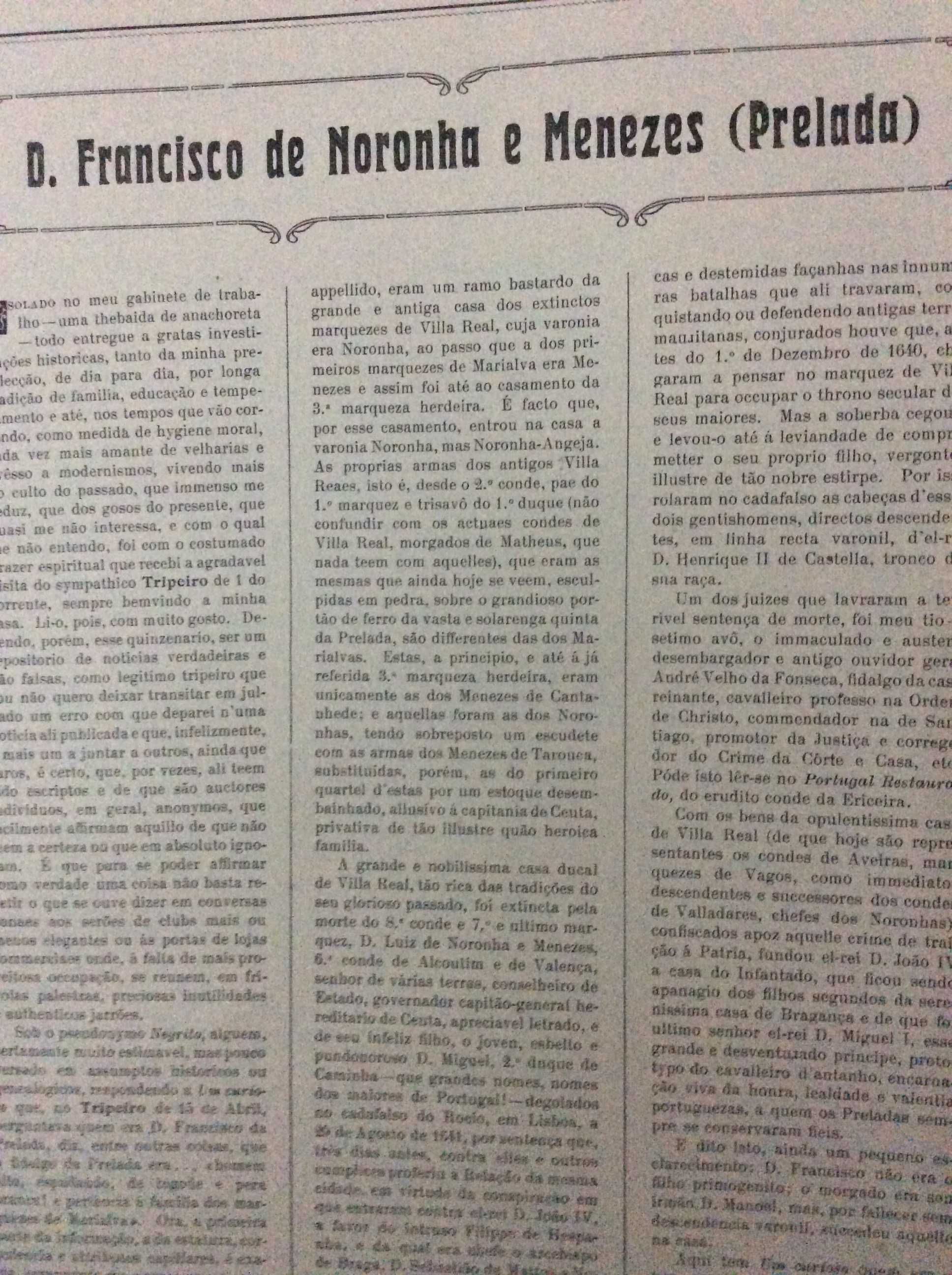 Um pouco da história do Porto e arredores. O Tripeiro, 1927