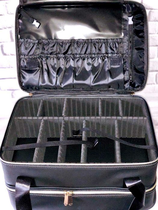 Бьюти кейс сумка мастера для косметики съемные перегородки 2-ярусная