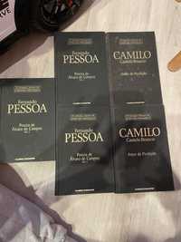 Livros Camilo Castelo Branco e Fernando Pessoa