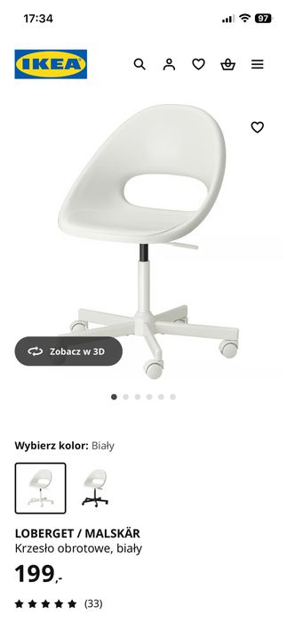 Krzeslo obrotowe biale