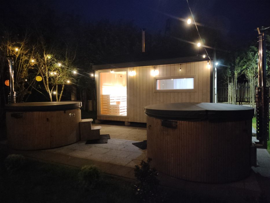 Domek całoroczny ,,Sosnovia" Mazury balia jacuzzi sauna