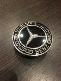 Колпачки на литые диски Mercedes-Benz черный/лавр. венок A1714000025