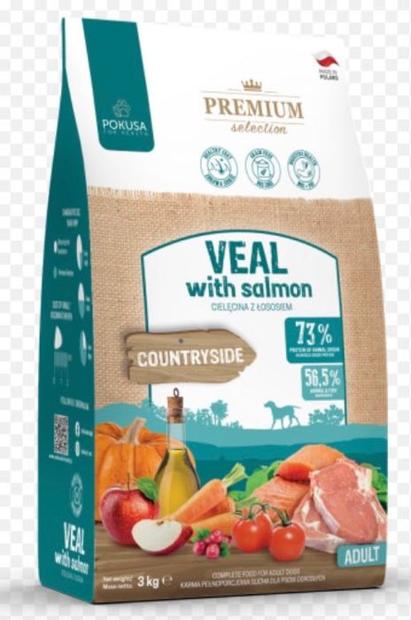 Pokusa Adult Veal with Salmon 3 kg - karma hipoalergiczna dla psów