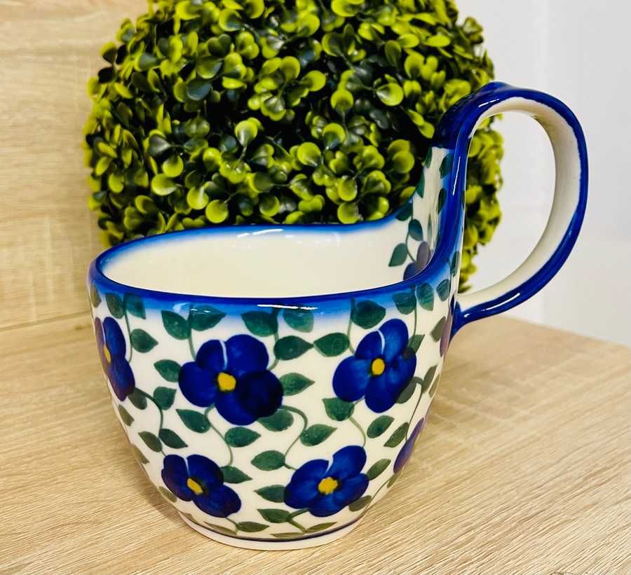 Ceramika Bolesławiec. Czerpak Bratki Unikat 400 ml (2577)