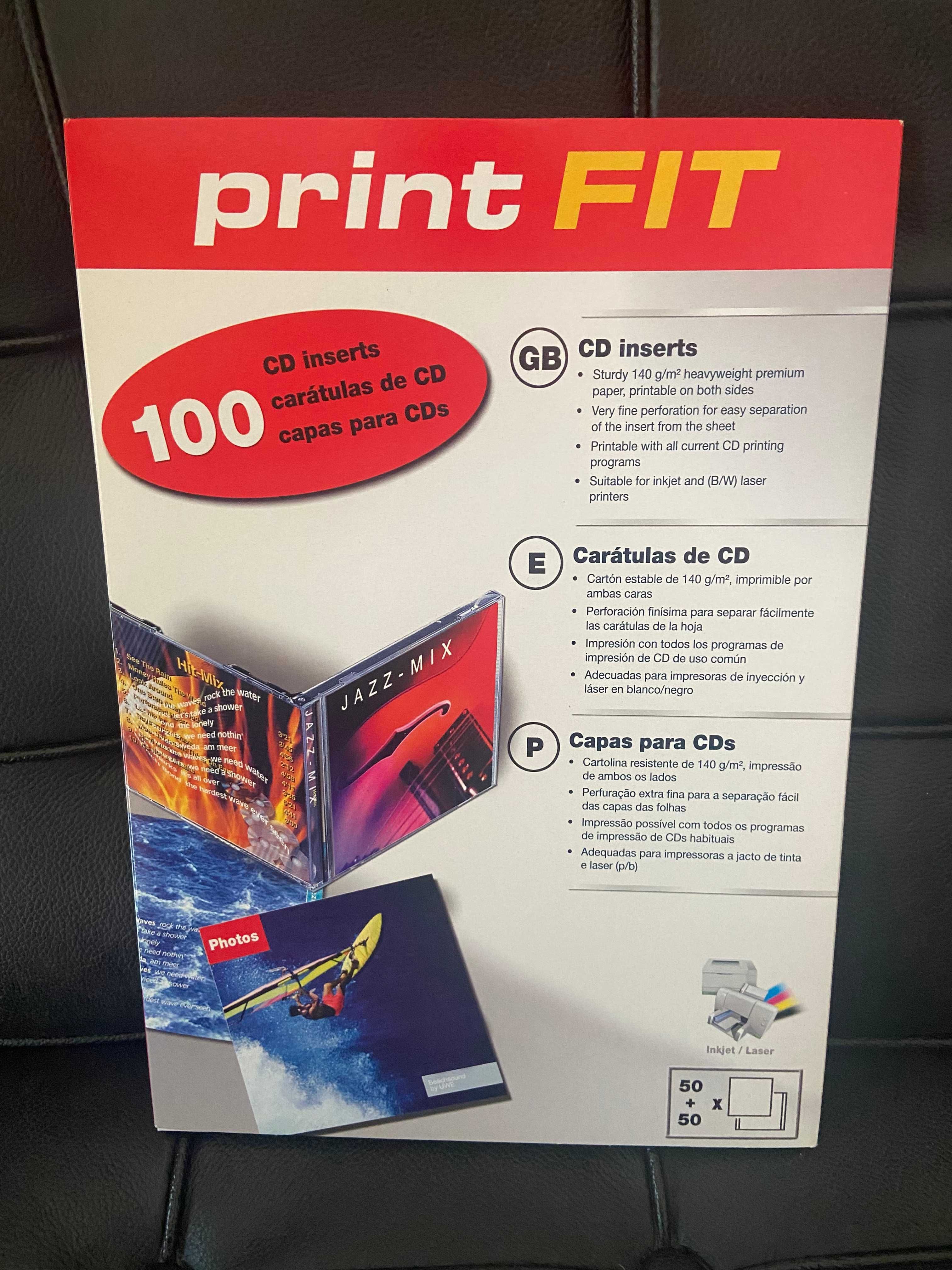 Print Fit - Kits para impressão de etiquetas e capas de CD's e DVD's