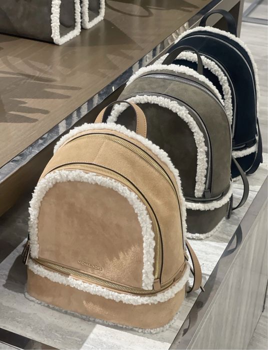 Рюкзак бежевий Майкл Корс michael kors medium fur