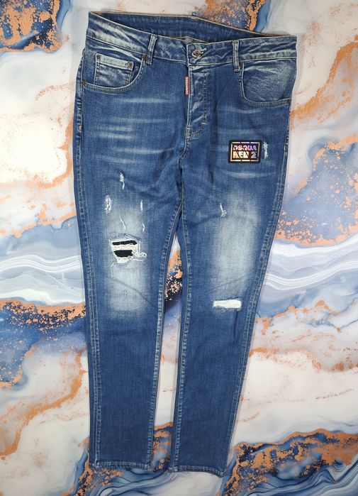 Джинсы Dsquared2 заужненные рваные потертые мужские штаны