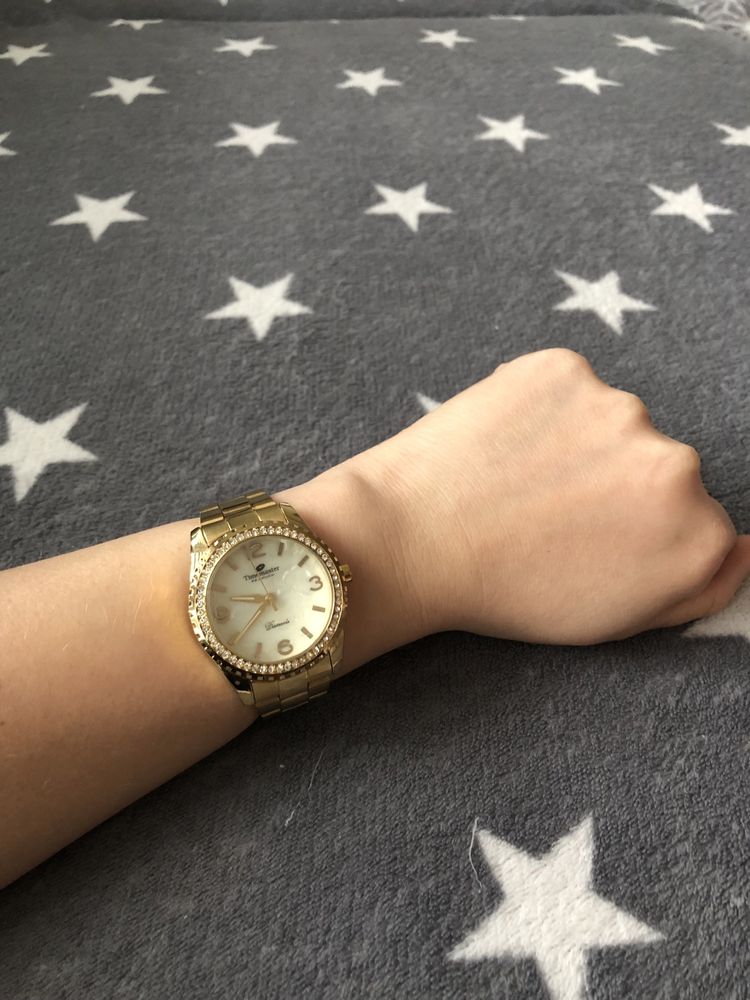 Zegarek damski zloty Timemaster z cyrkoniami na bransolecie