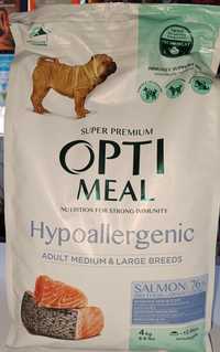 Корм OptiMeal (Оптимил) для собак Гипоаллергенный с лососем 3шт по 4кг