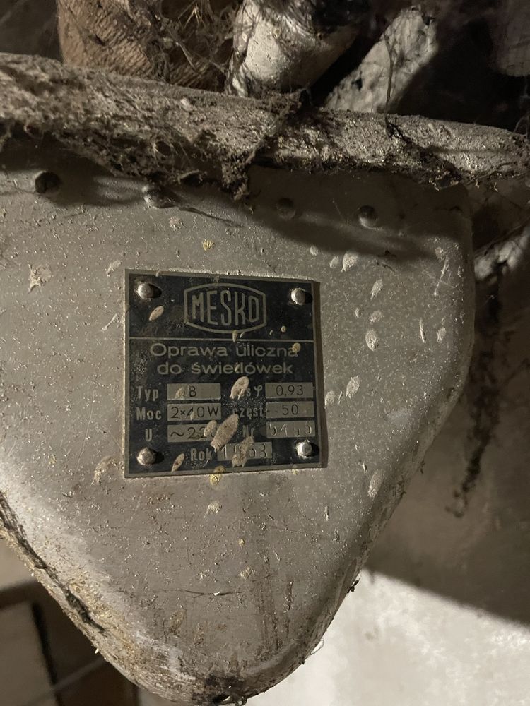 Oprawa lampy ulicznej  MESKO rok produkcji 1963