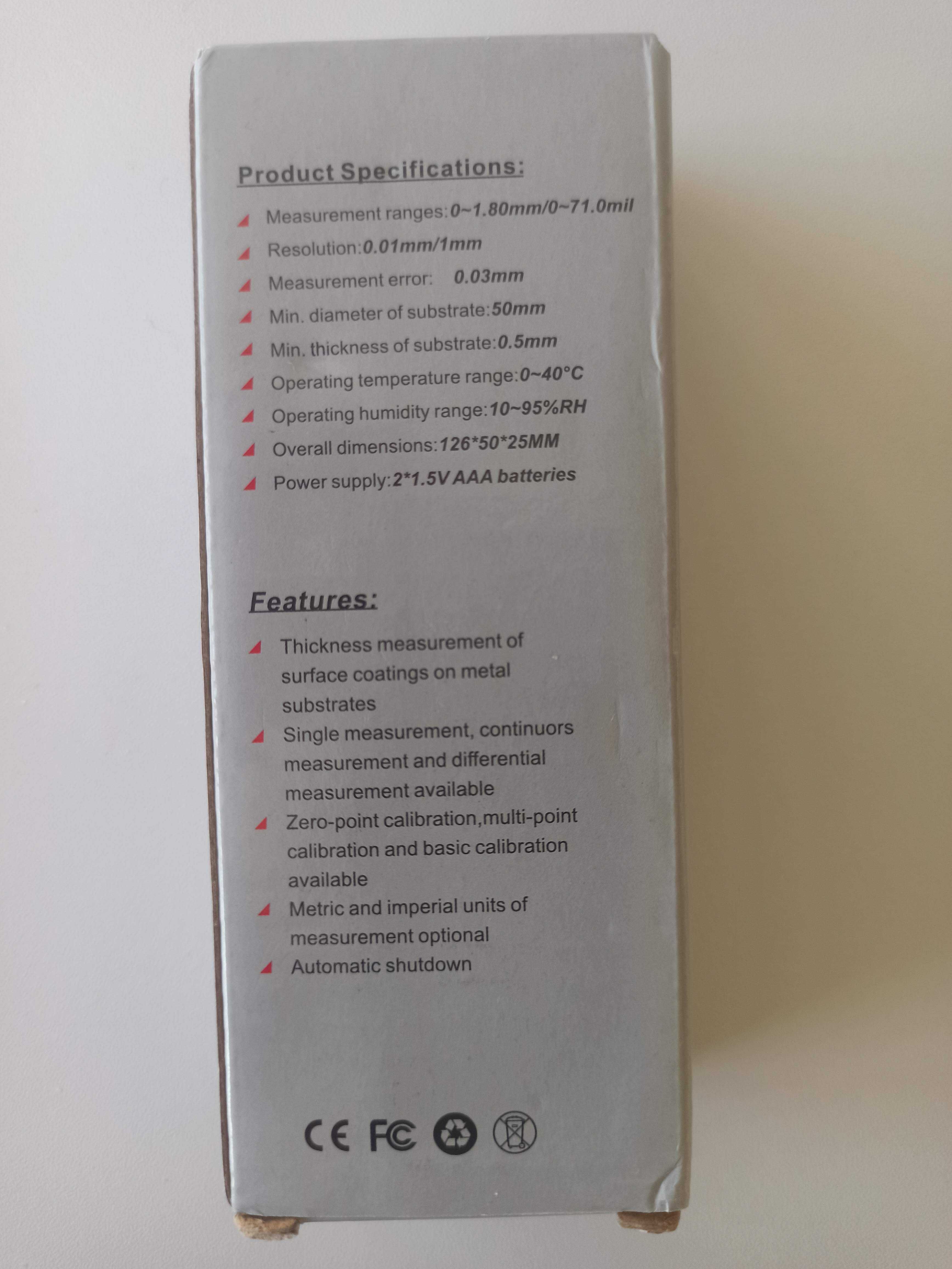 Medidor de espessura de tinta automóvel