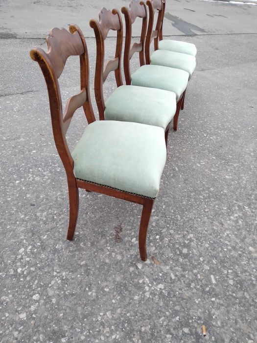 Komplet 6 krzeseł krzesła fornir orzech/mahoń Biedermeier FV DOWÓZ