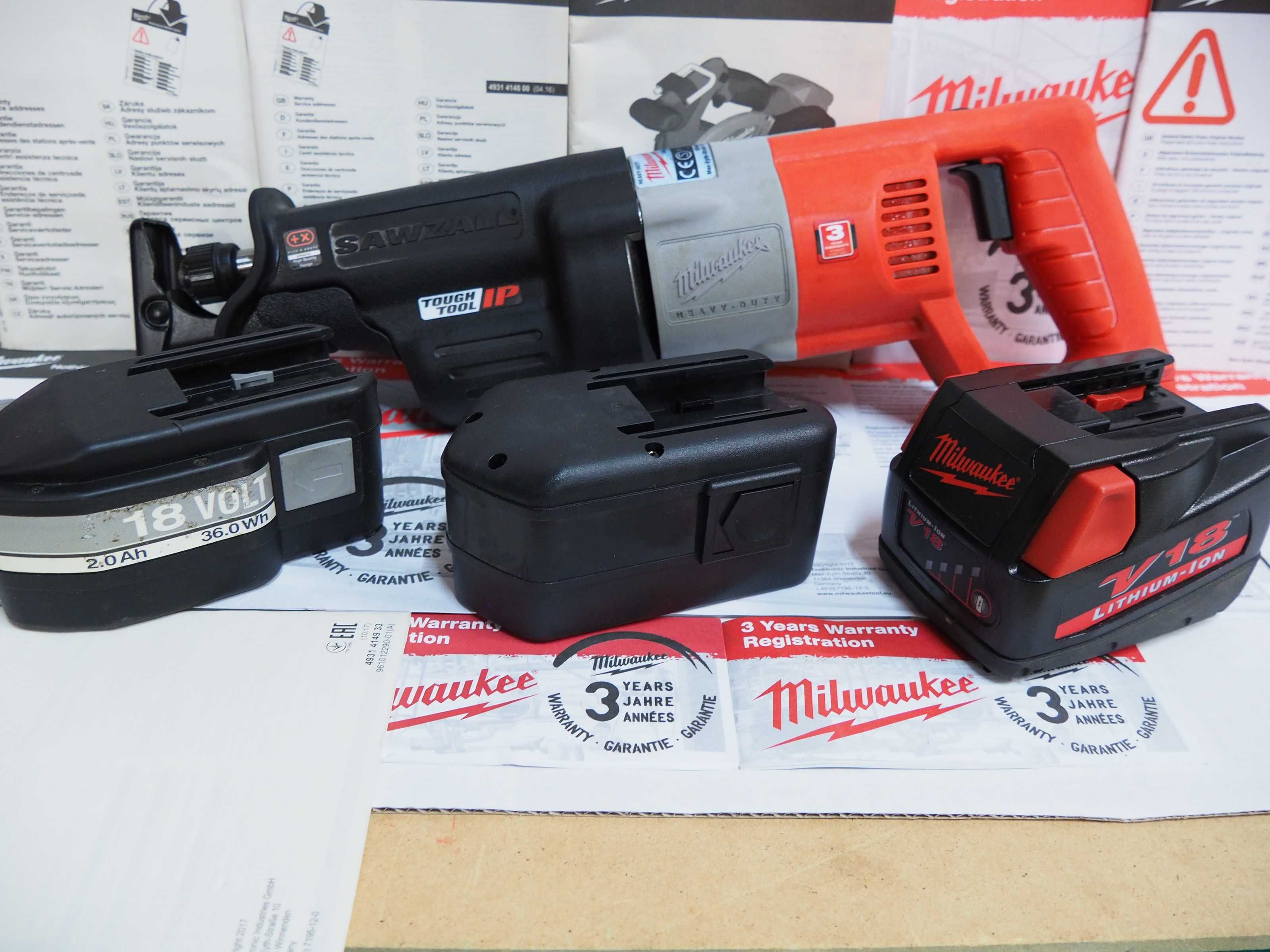 Pilarka szablasta MILWAUKEE na baterie V18 NI-CD-MH LI-ION-18v