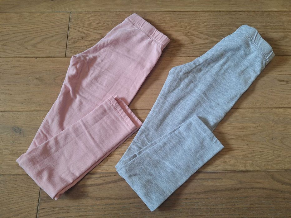 Zestaw 2x Getry dziewczęce szare i różowe H&M 118 7/8 lat