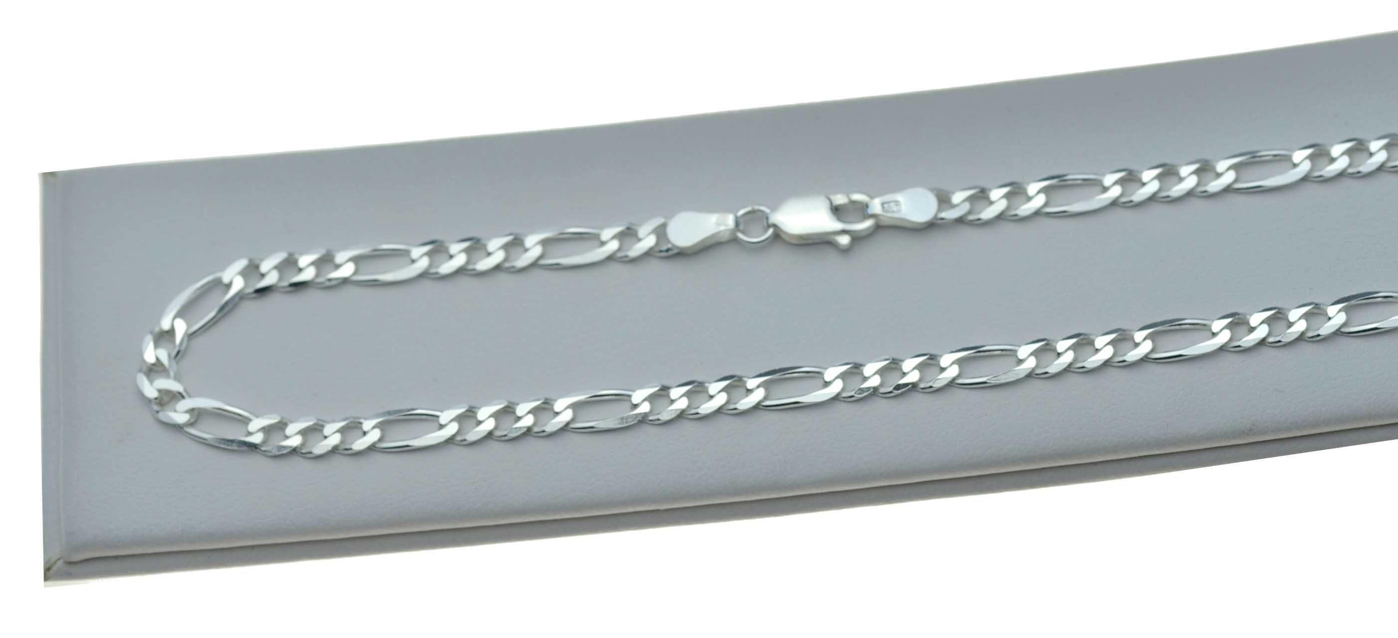 Srebrny łańcuszek figaro 50cm 4,5mm