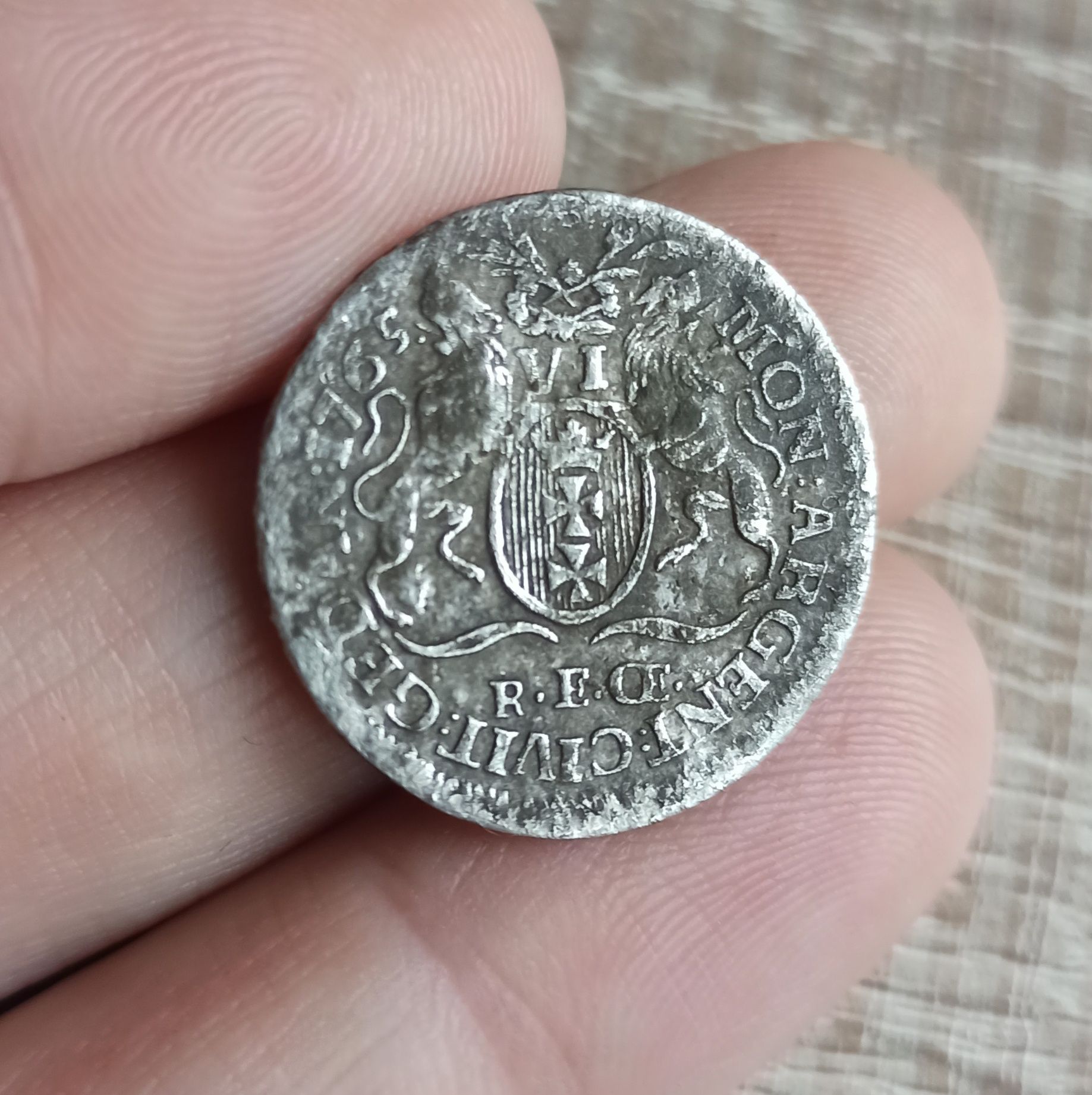 Moneta srebrna Szóstak Gdański Stanisława Augusta Poniatowskiego