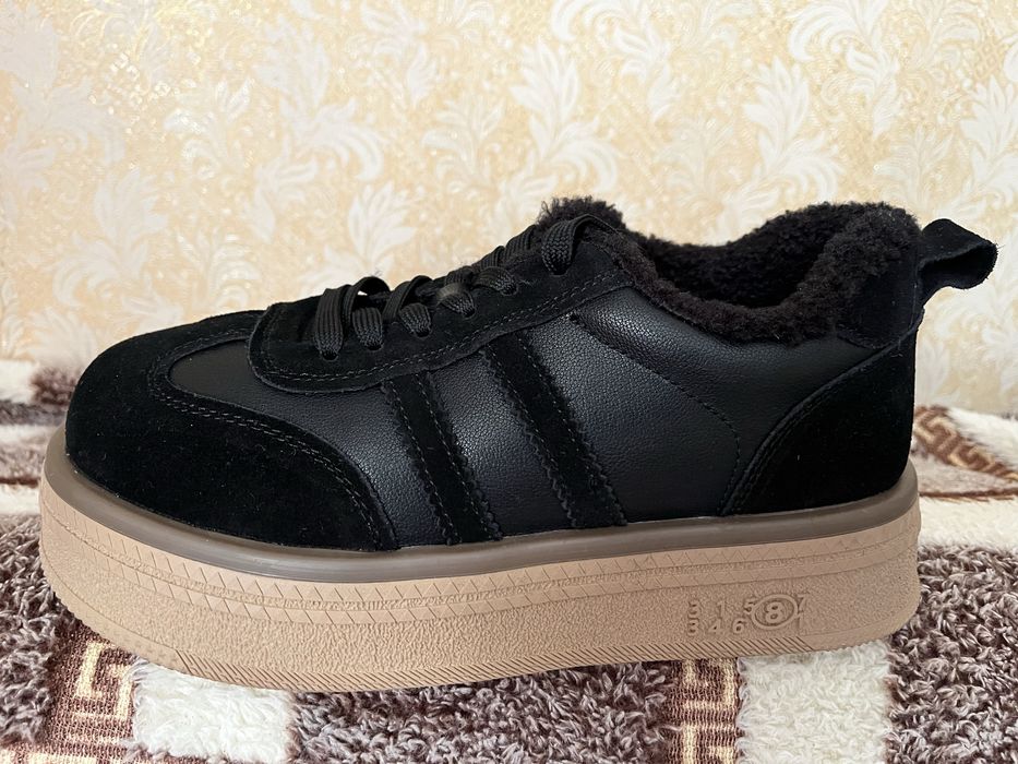 Утепленні кросівки, замша+нат. шкіра 38р