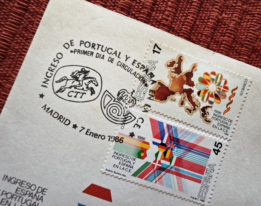 Selos de Portugal e Espanha - Adesão à CEE