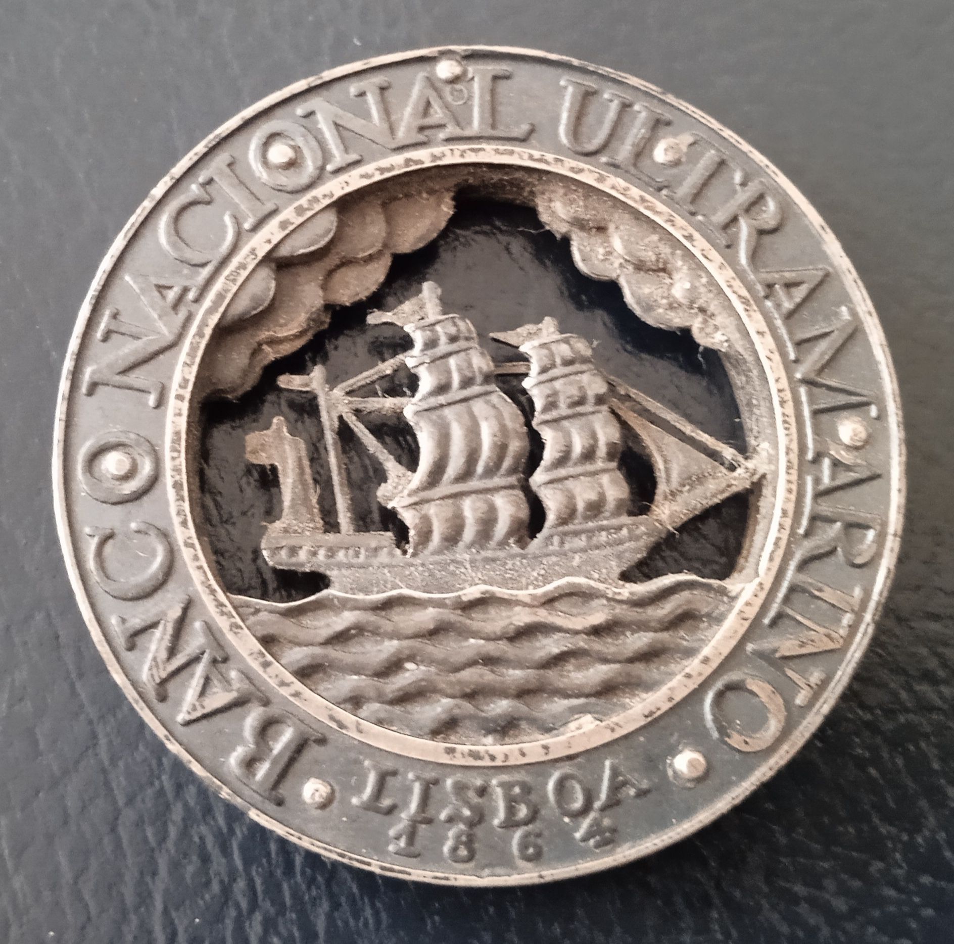 Medalha pendente prata Banco Nacional Ultramarino