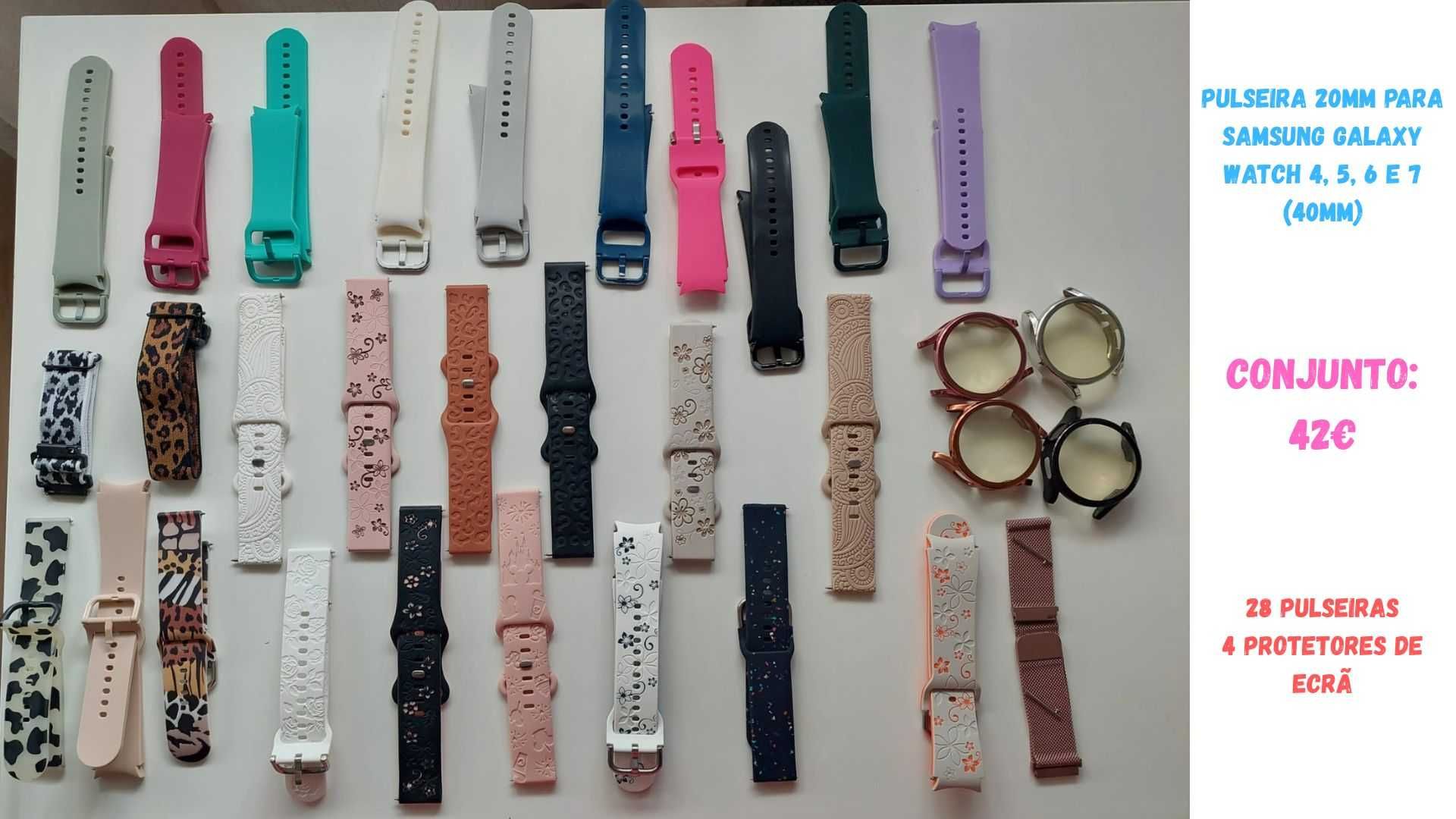 Pulseira 20mm para Samsung Watch 4, 5, 6 e 7 (40mm)