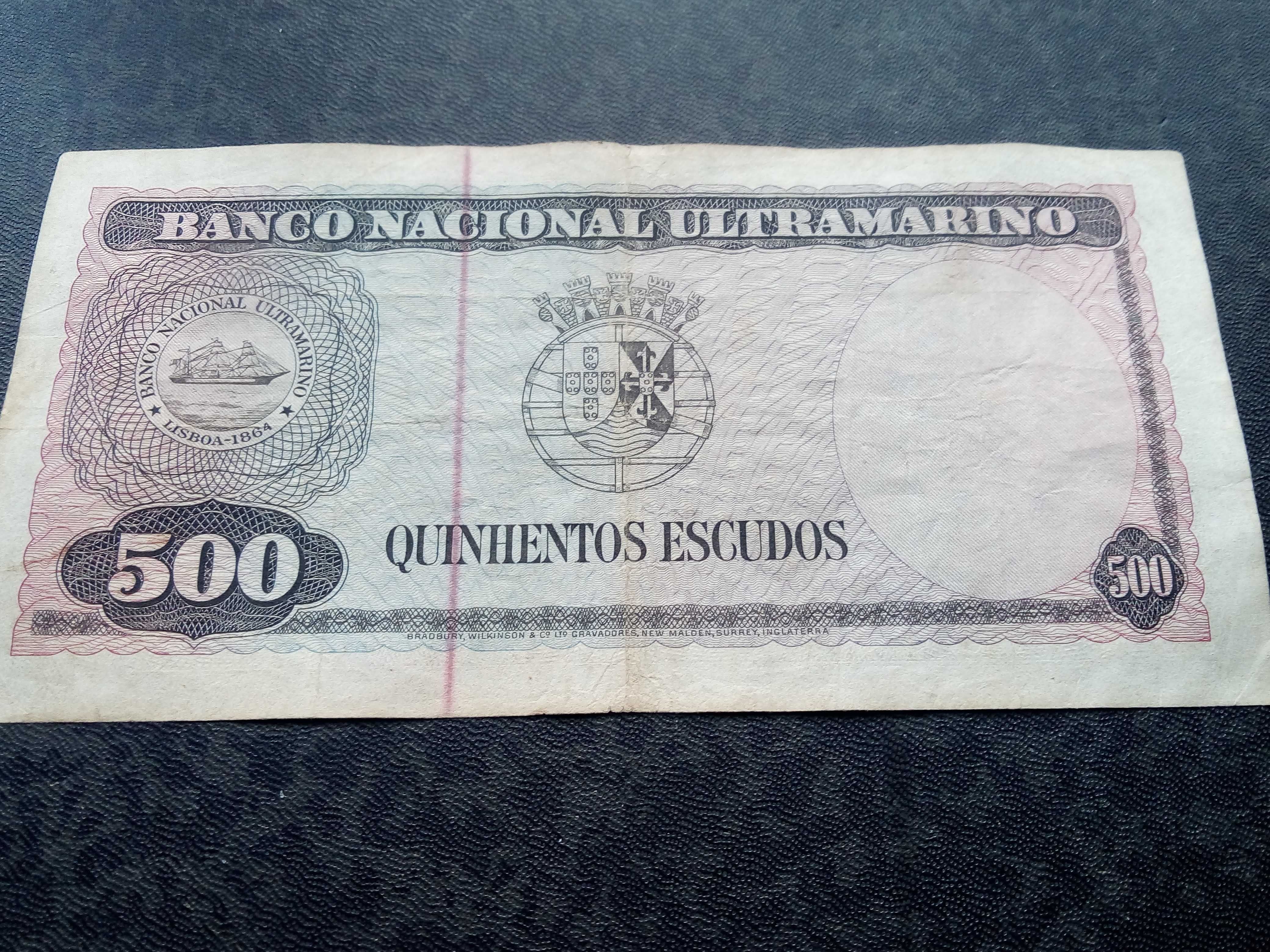 NOTA 500$00 1963 TIMOR rara e muito bem conservada