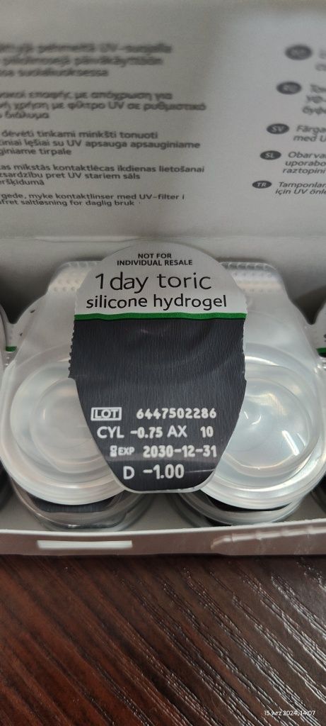 Soczewki Jednodniowe iWear harmony Astigmatism -1,0