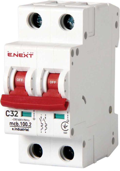 Wyłącznik nadprądowy bezpiecznik e.industrial C32 32A 2P 10kA