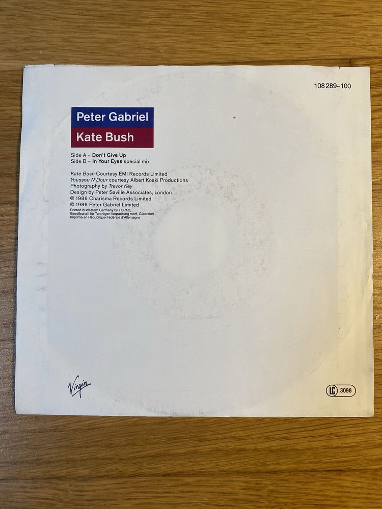 Peter Gabriel Kate Bush - Don’t Give Up Winyl/LP