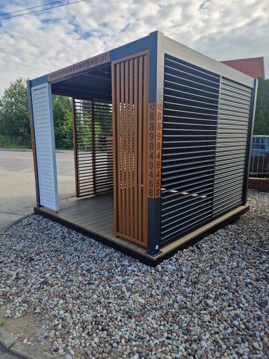Panel żaluzjowy na wymiar ,altanka ogrodowa ,zabudowa tarasu metalowa