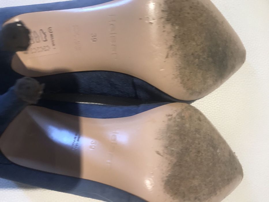 Helsar sapatos de salto alto 39 camurça azul como novos
