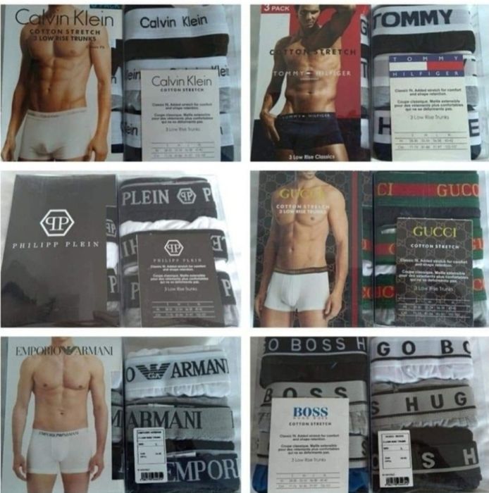Nowe Bokserki Męskie 3pak Tommy Armani CK Hugo Boss Calvin