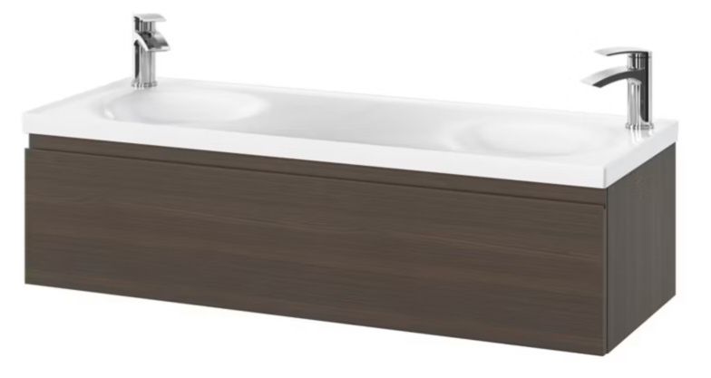 Umywalka meblowa podwójna Kentia 120 cm biała