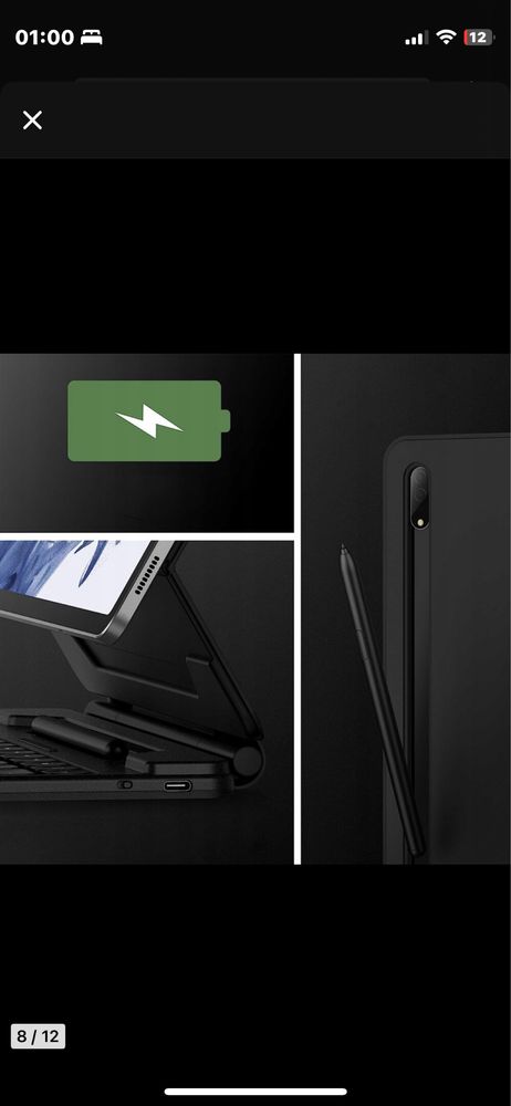 Dexnor Etui z klawiaturą do Galaxy Tab S7+/S7 FE/S9+/S8+/S9 FE+