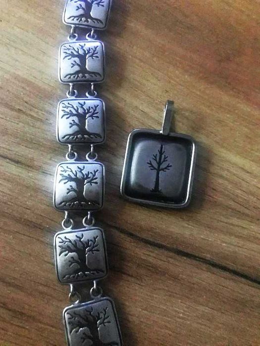 srebrna bransoletka drzewka