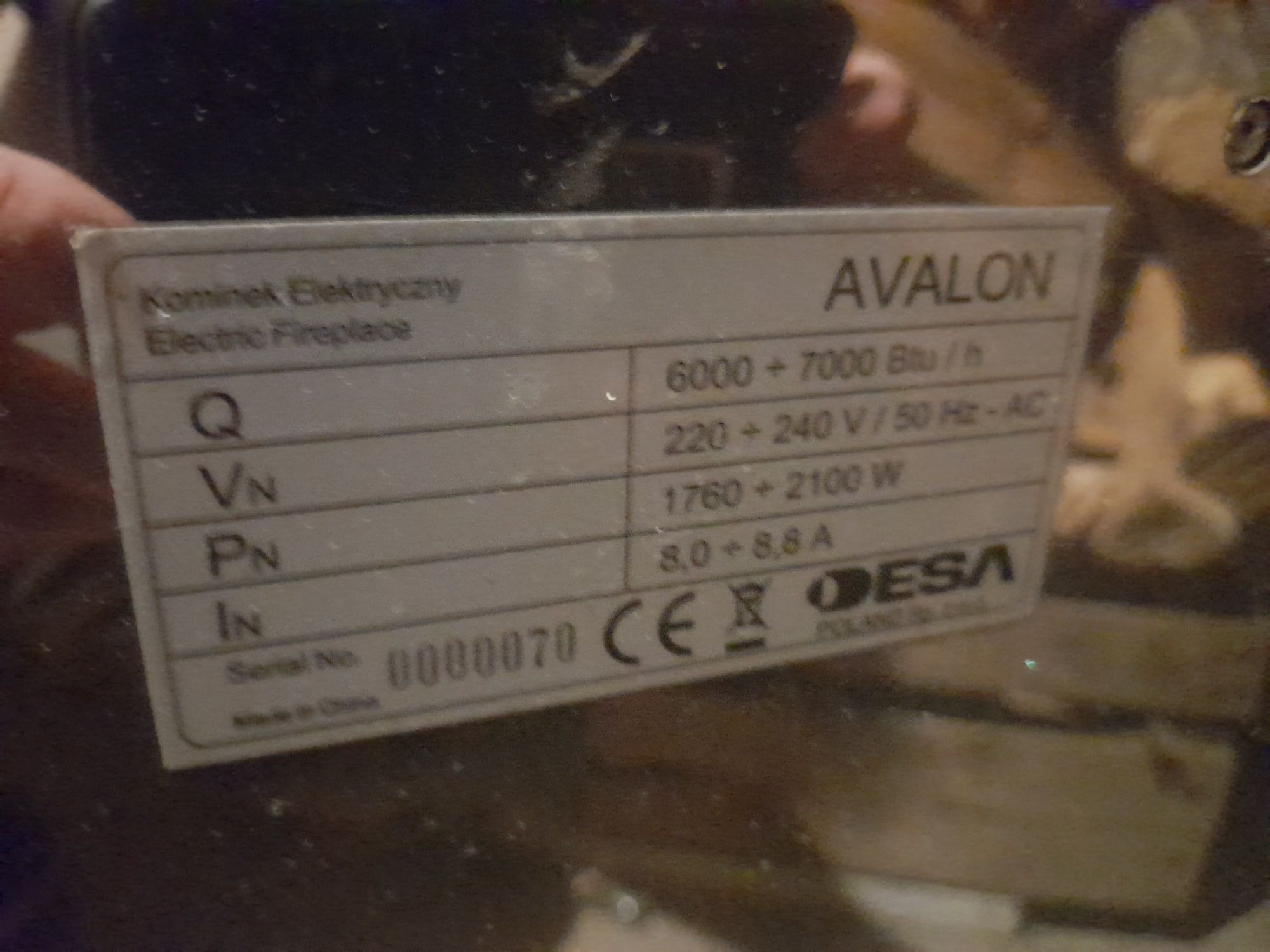 Kominek elektryczny DESA AVALON 2,0 kW Il