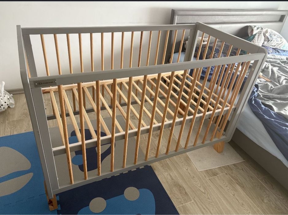 KINDERKRAFT LUNKY XL łóżeczko drewniane 2w1