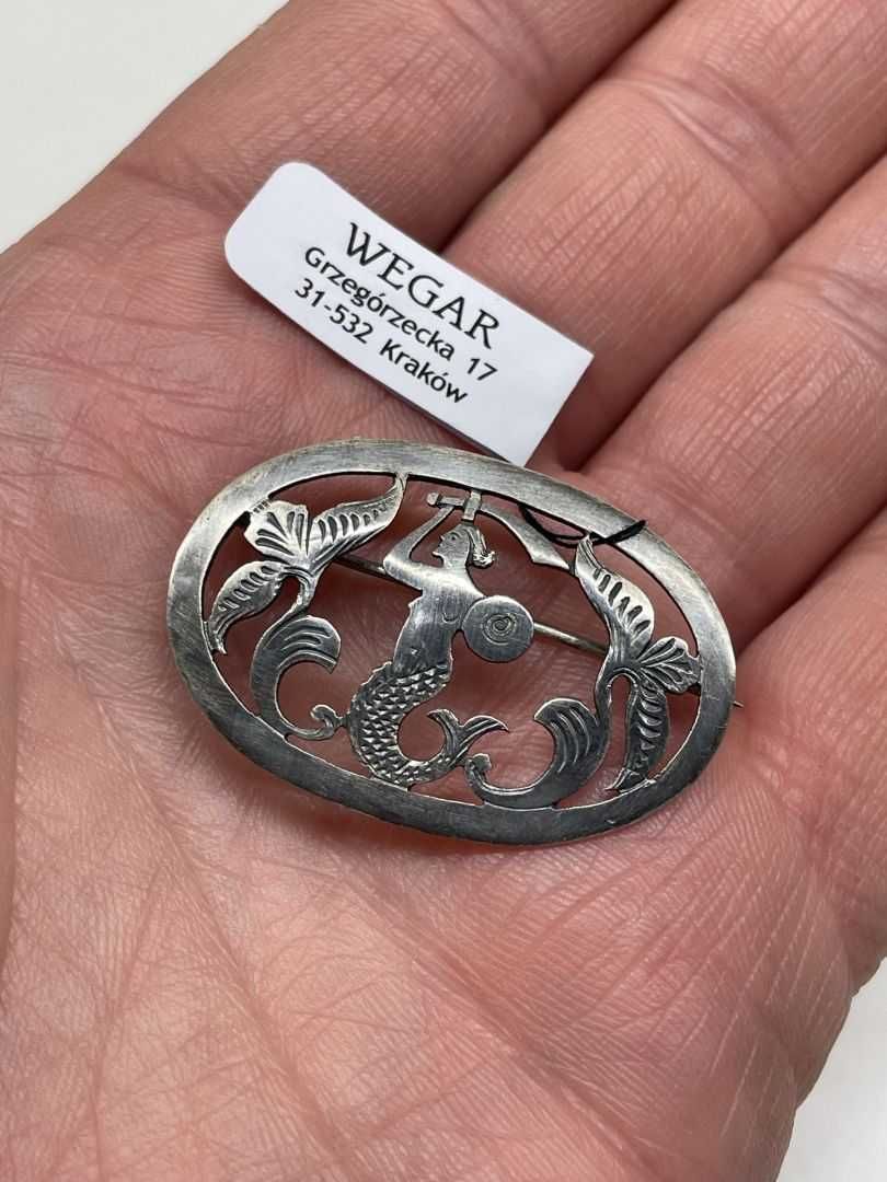 Warszawska Srebrna Broszka do 1963 roku - 4,08g - SYRENKA - Kraków